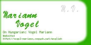 mariann vogel business card